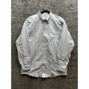 NWT LL Bean Long‎ Sleeve Traditonal Fit t Shirt French Blue Stripes Size 17 x 36